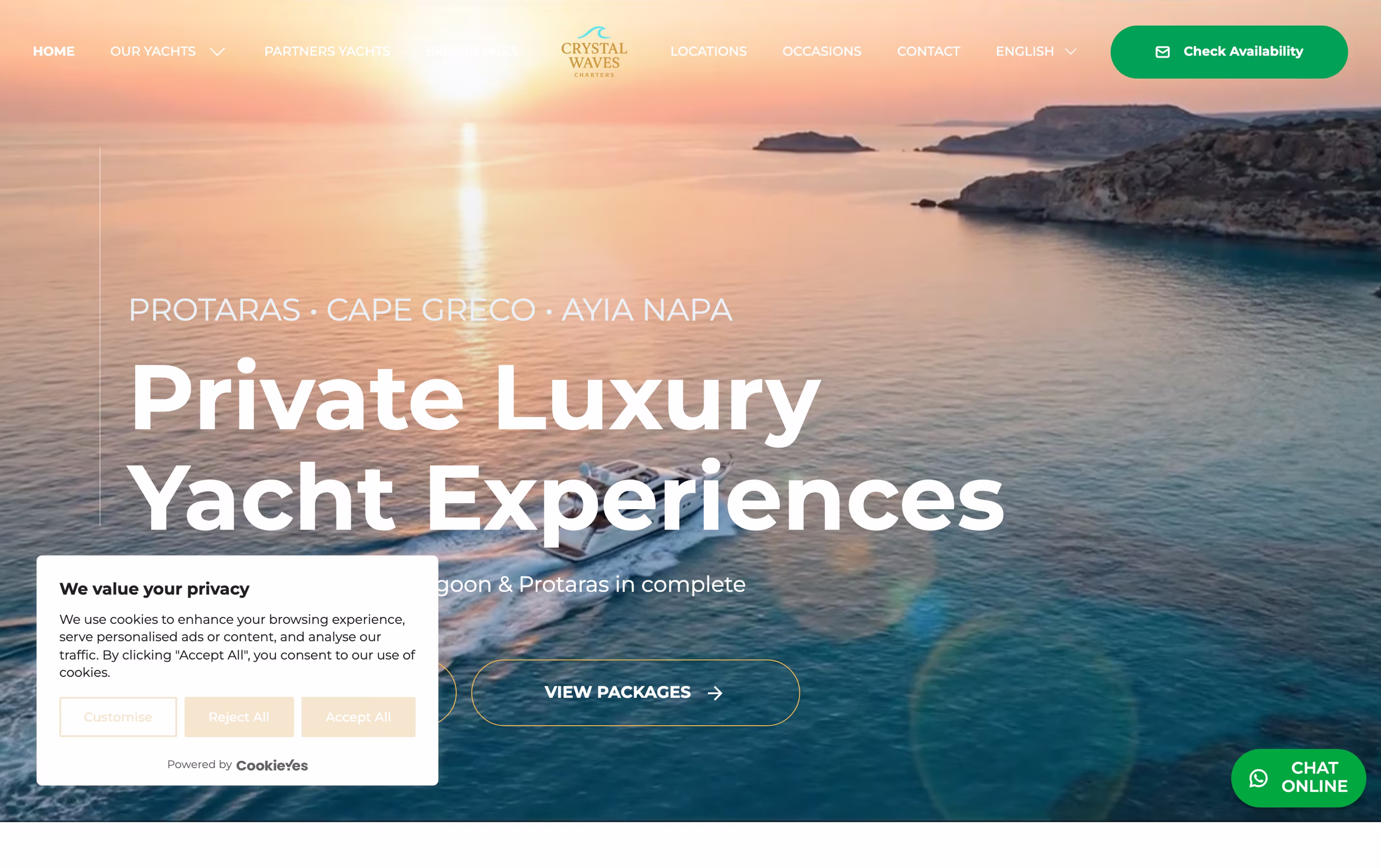 Crystal Waves — Luxury Yacht Charter Website